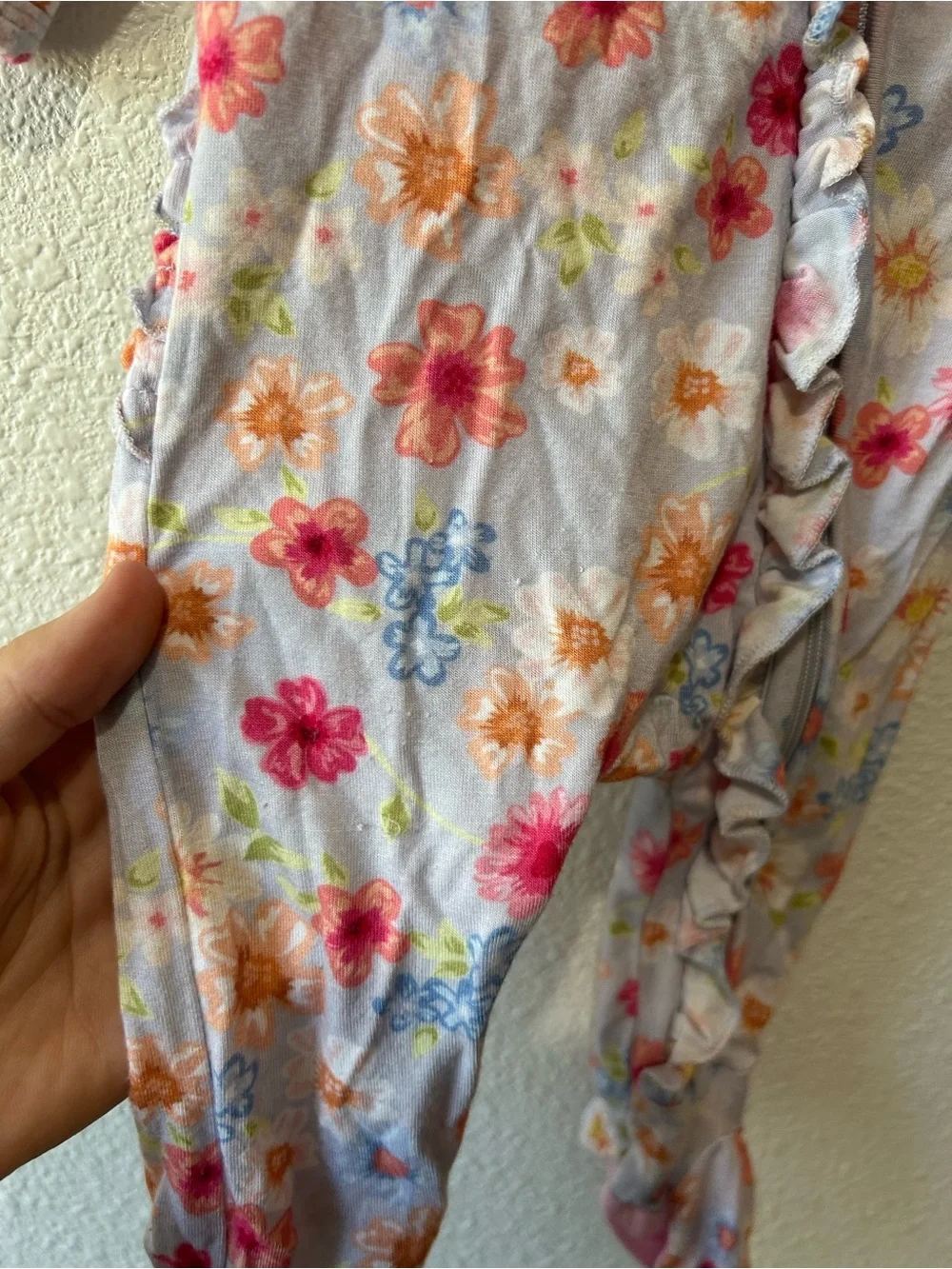 Newborn Girls PoshPeanut Floral Footed Pajamas